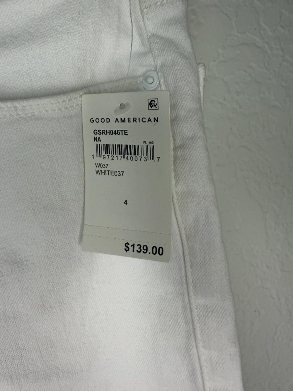 NWT Good American Good Legs Straight- Mid-Rise- Raw Hem- 27- White- MSRP $99 - Picture 6 of 11
